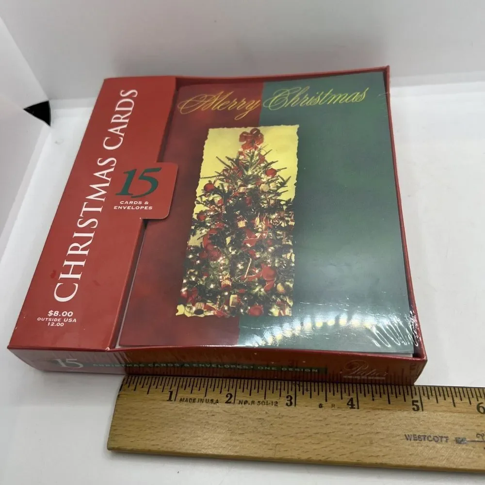 NOS Christmas Cards Happy Holidays Merry Christmas Tree 15 Cards‎ & Envelopes